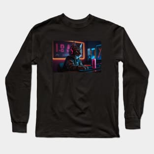 Streamer Gamer Cat Long Sleeve T-Shirt